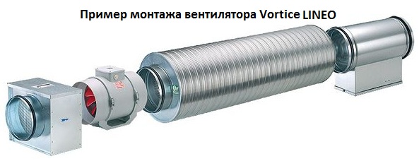 монтаж канального вентилятора Vortice LINEO