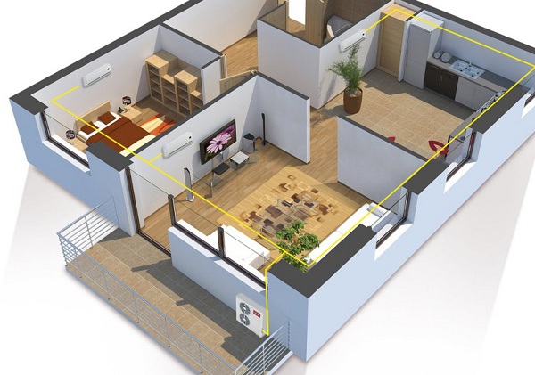Мульти-сплит система - схема размещения в квартире
