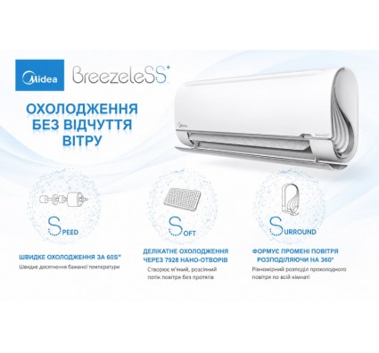 Кондиціонер MIDEA Breezeless DC Inverter FA-09N8D6-I/FA-09N8D6-O Inverter