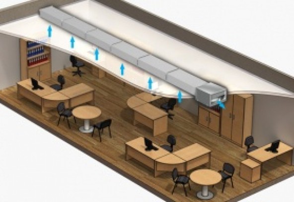 Монтаж прямокутного канального вентилятора