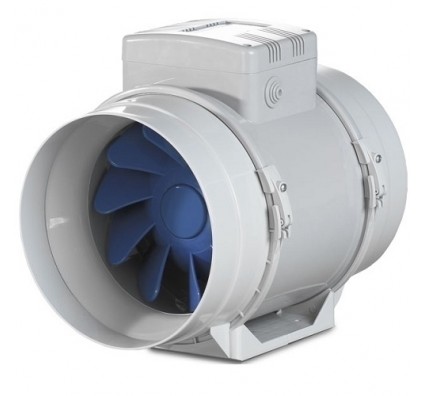 Круглий канальний вентилятор Blauberg TURBO 125 max сіро-блакитний